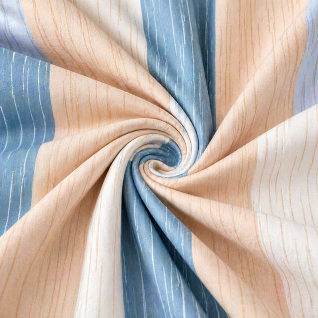 Breeze Stripe King Size Bedsheet Set (1 Bedsheet, 2 Pillow Covers)