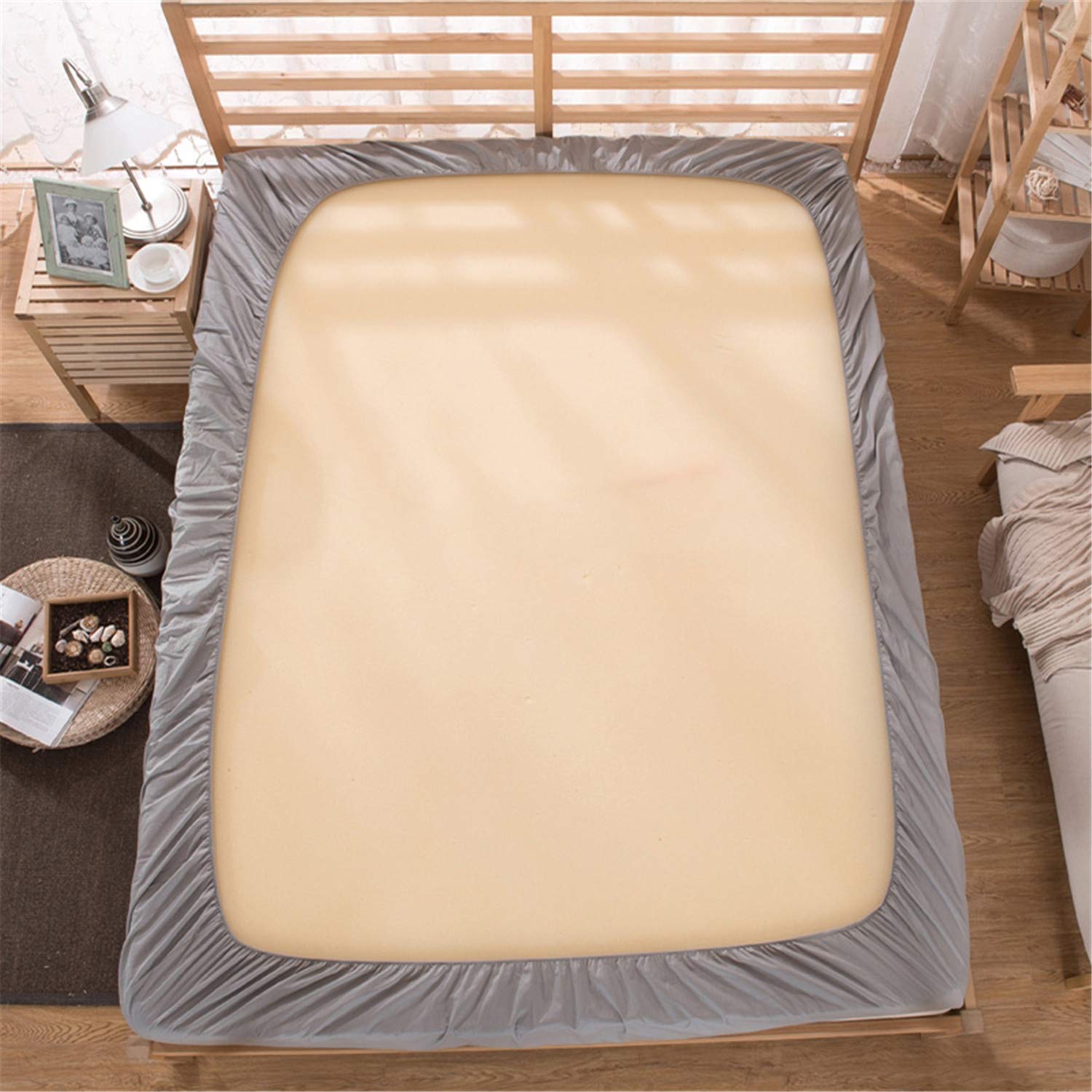 Same Autumn Bliss Cotton Blend Elastic Fitted King Bedsheet
