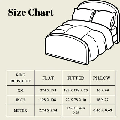 Mocha Bloom King Size Bedsheet Set (1 Bedsheet, 2 Pillow Covers)