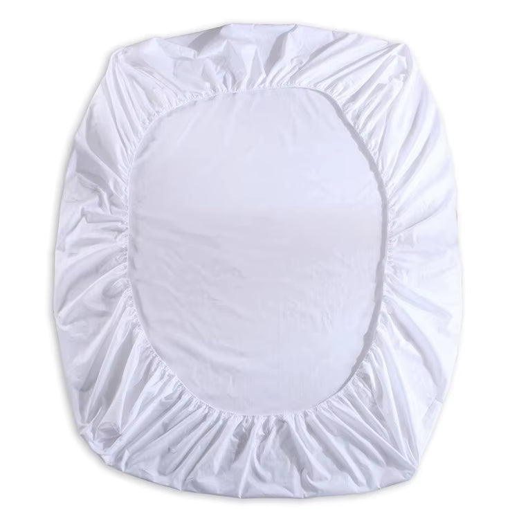 Aqua Leaves Cotton Blend Elastic Fitted King Bedsheet
