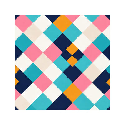 Modern Mosaic King Size Bedsheet Set (1 Bedsheet, 2 Pillow Covers)