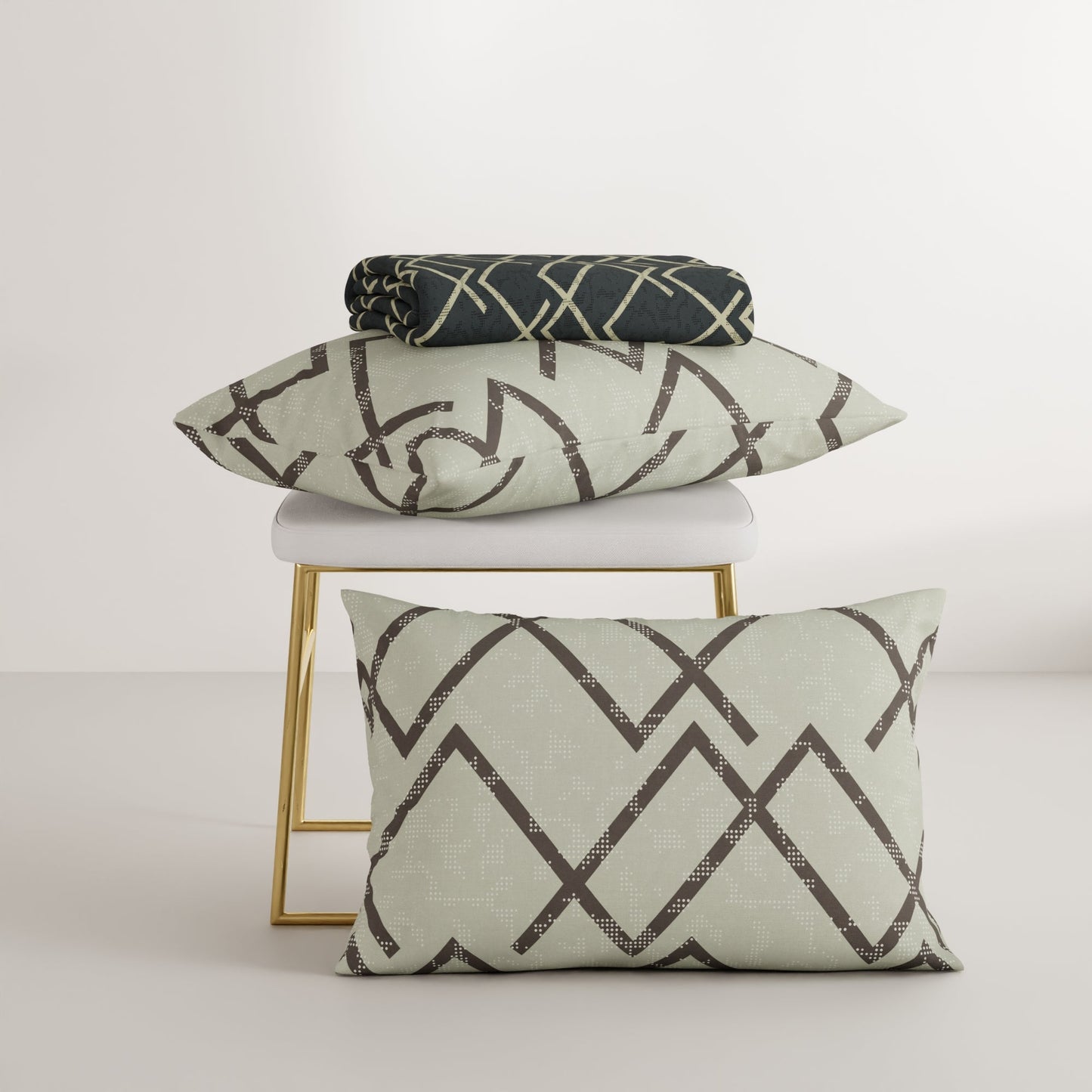 Slate Lattice Cotton Bedsheet Set