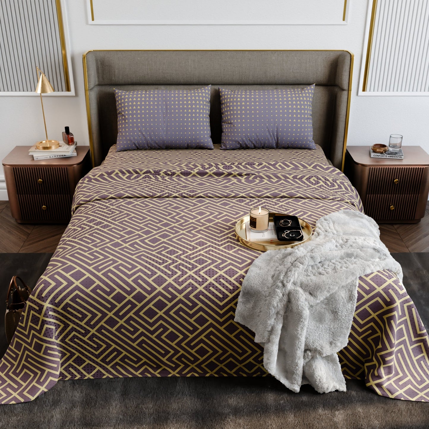Marigold Maze Cotton Bedsheet Set