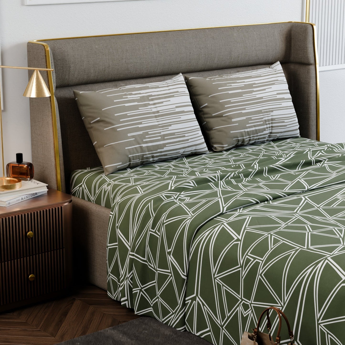Sage Spectrum Cotton Bedsheet Set