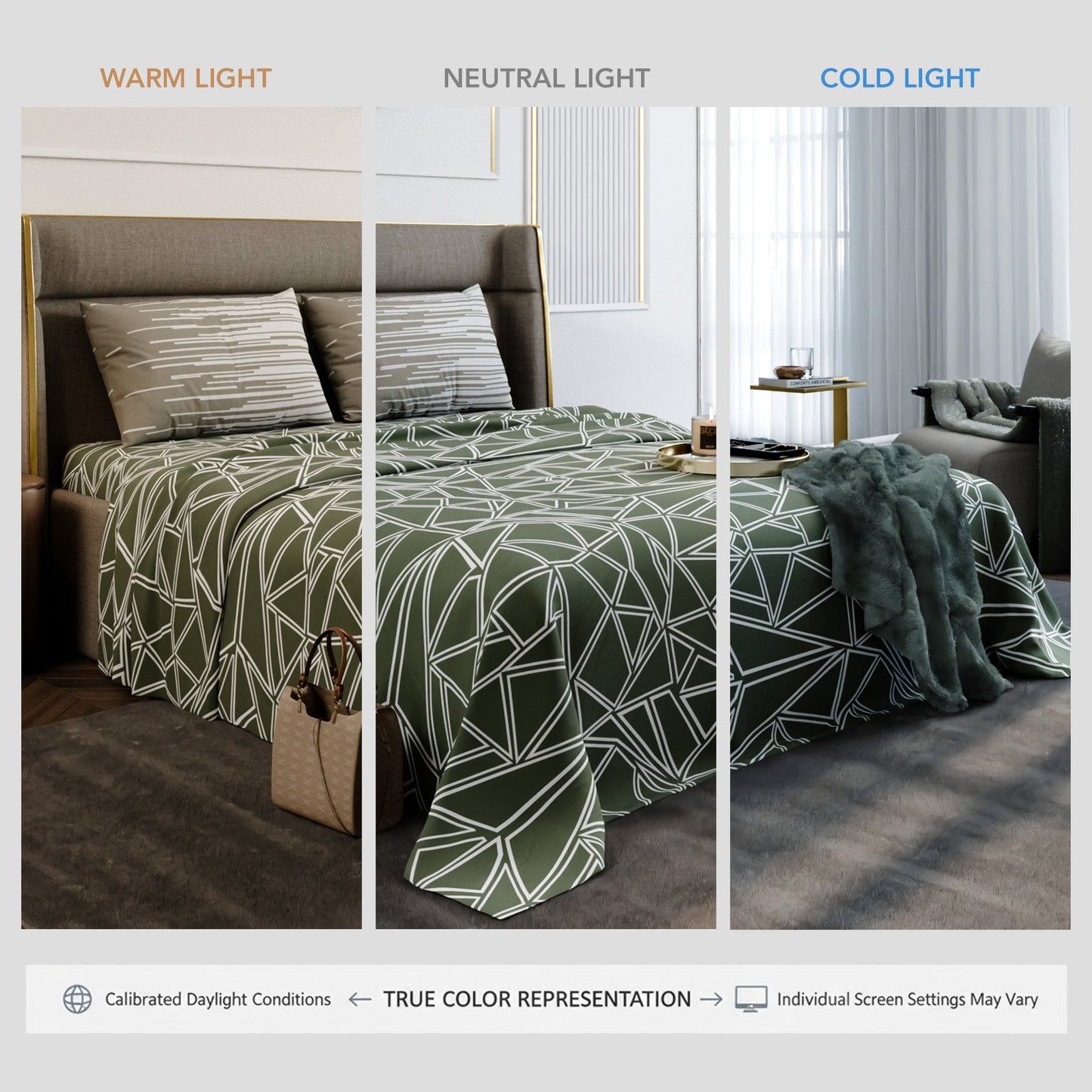 Sage Spectrum Cotton Bedsheet Set