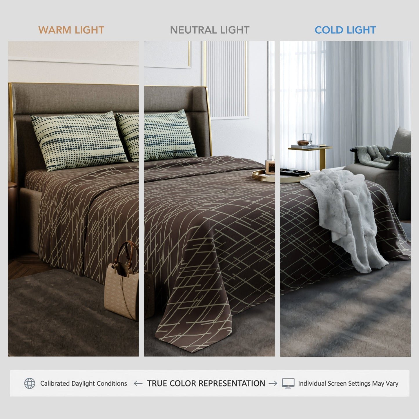 Mocha Rays Cotton Bedsheet Set
