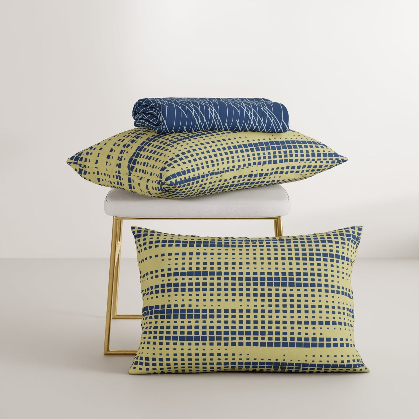 Cerulean Beams Cotton Bedsheet Set