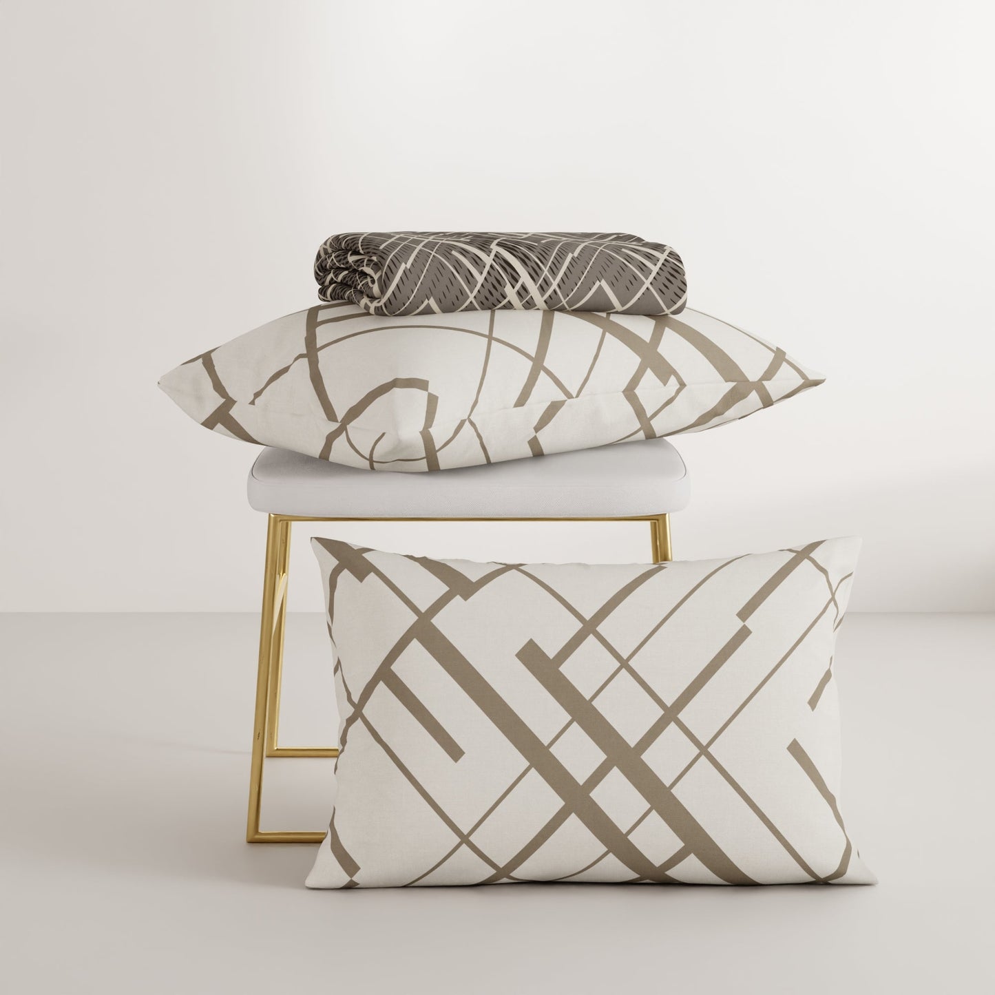 Beige Boulevard Cotton Bedsheet Set