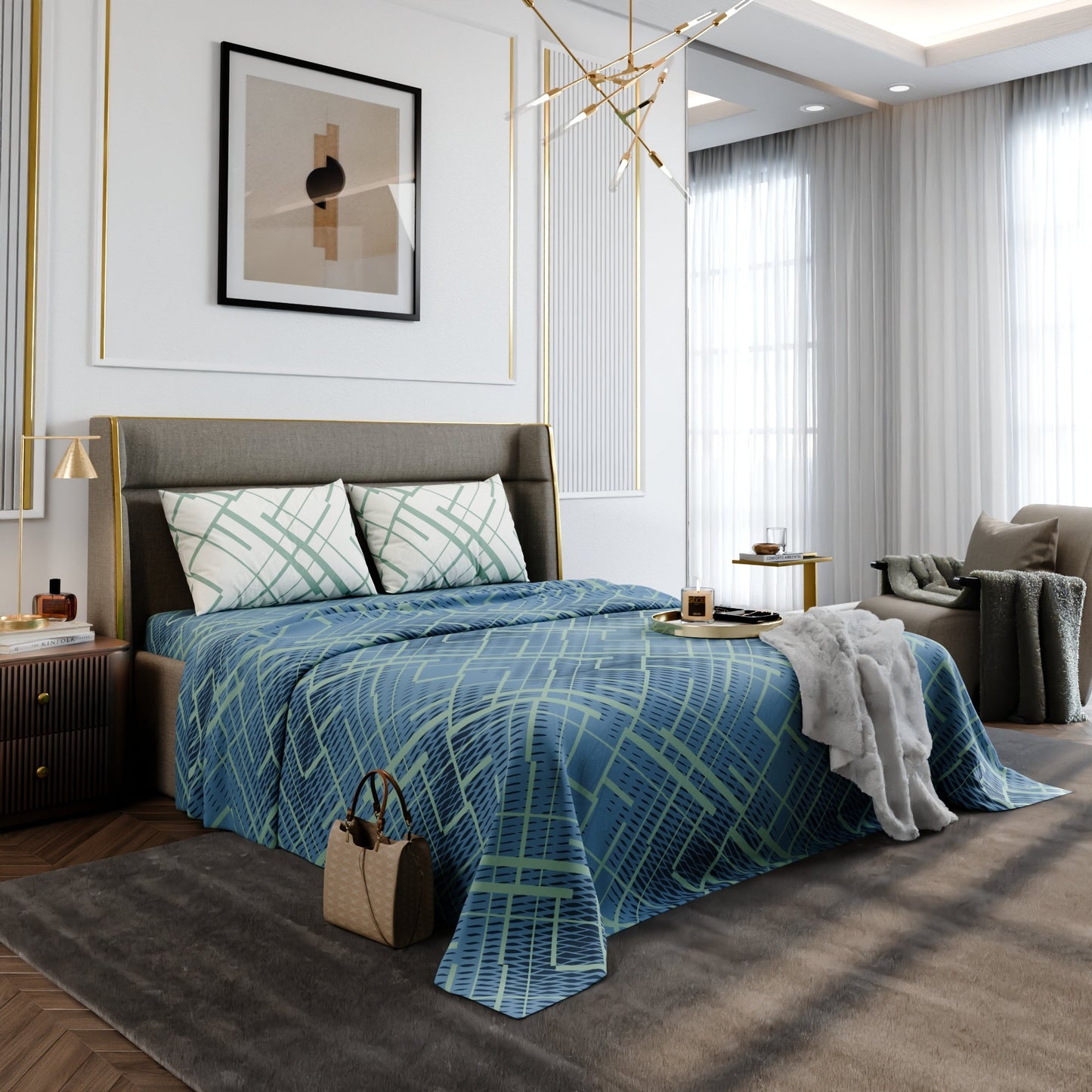 Mosaic Canopy Cotton Bedsheet Set