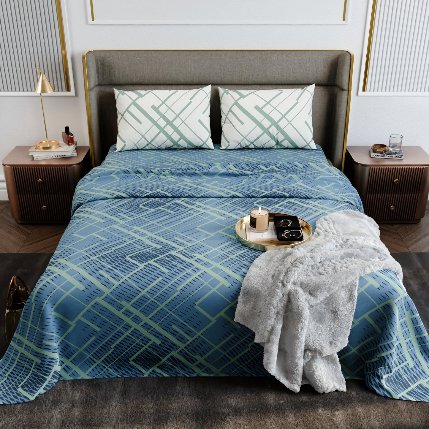 Mosaic Canopy Cotton Bedsheet Set