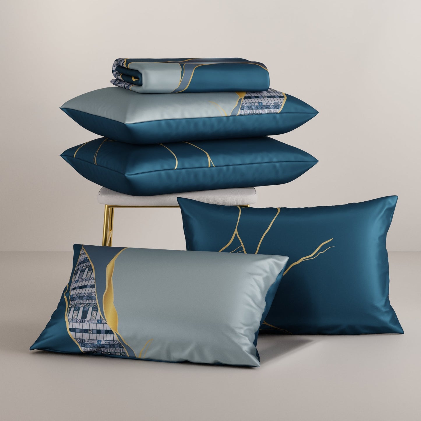 Teal Trance Enriched Cotton Bedsheet Set
