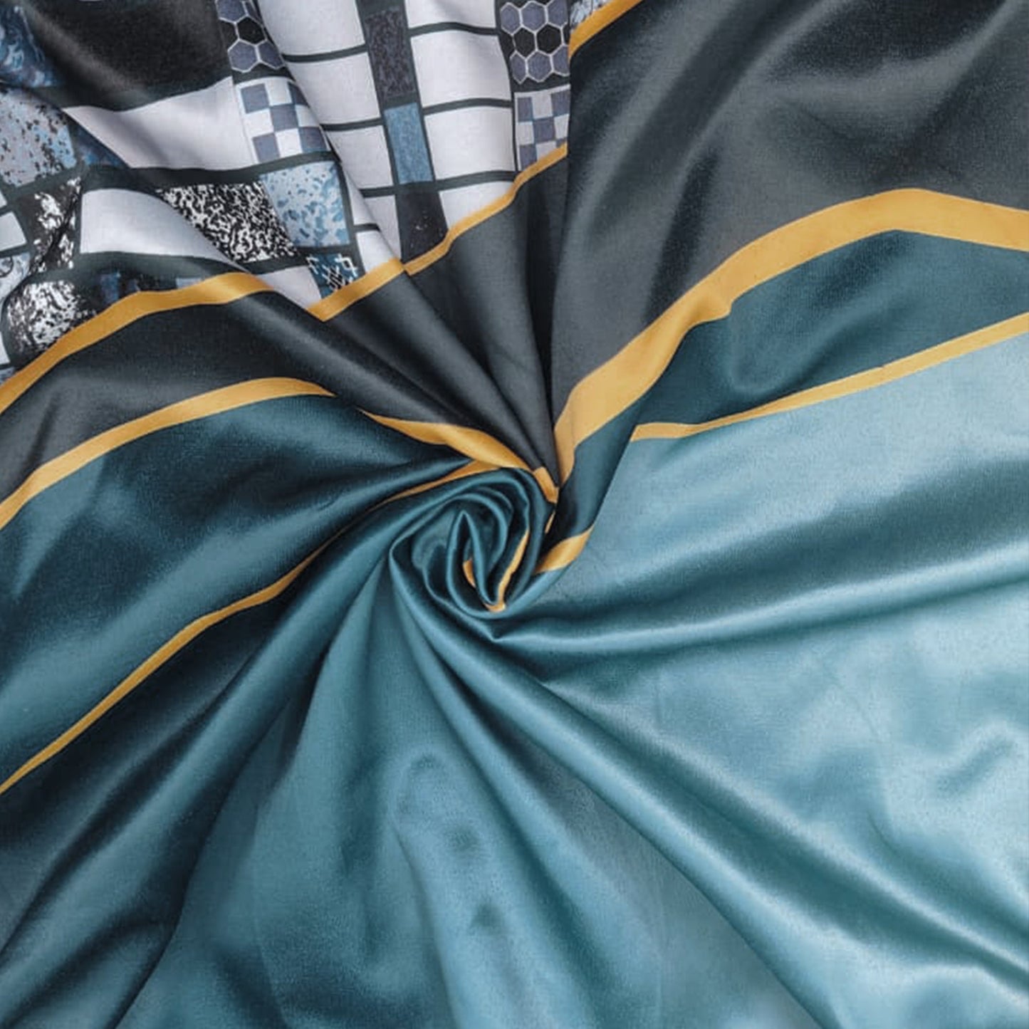 Teal Trance Enriched Cotton Bedsheet Set