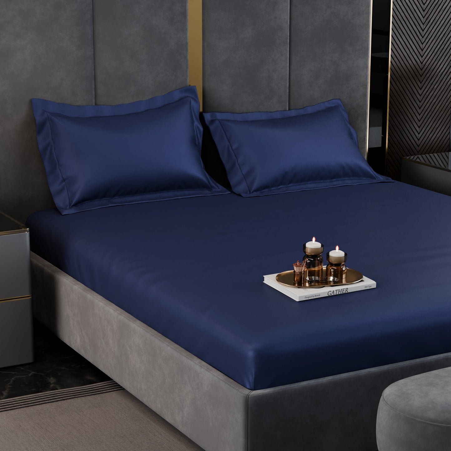 Sapphire Night Luxstre Cotton Fitted Sheet Set