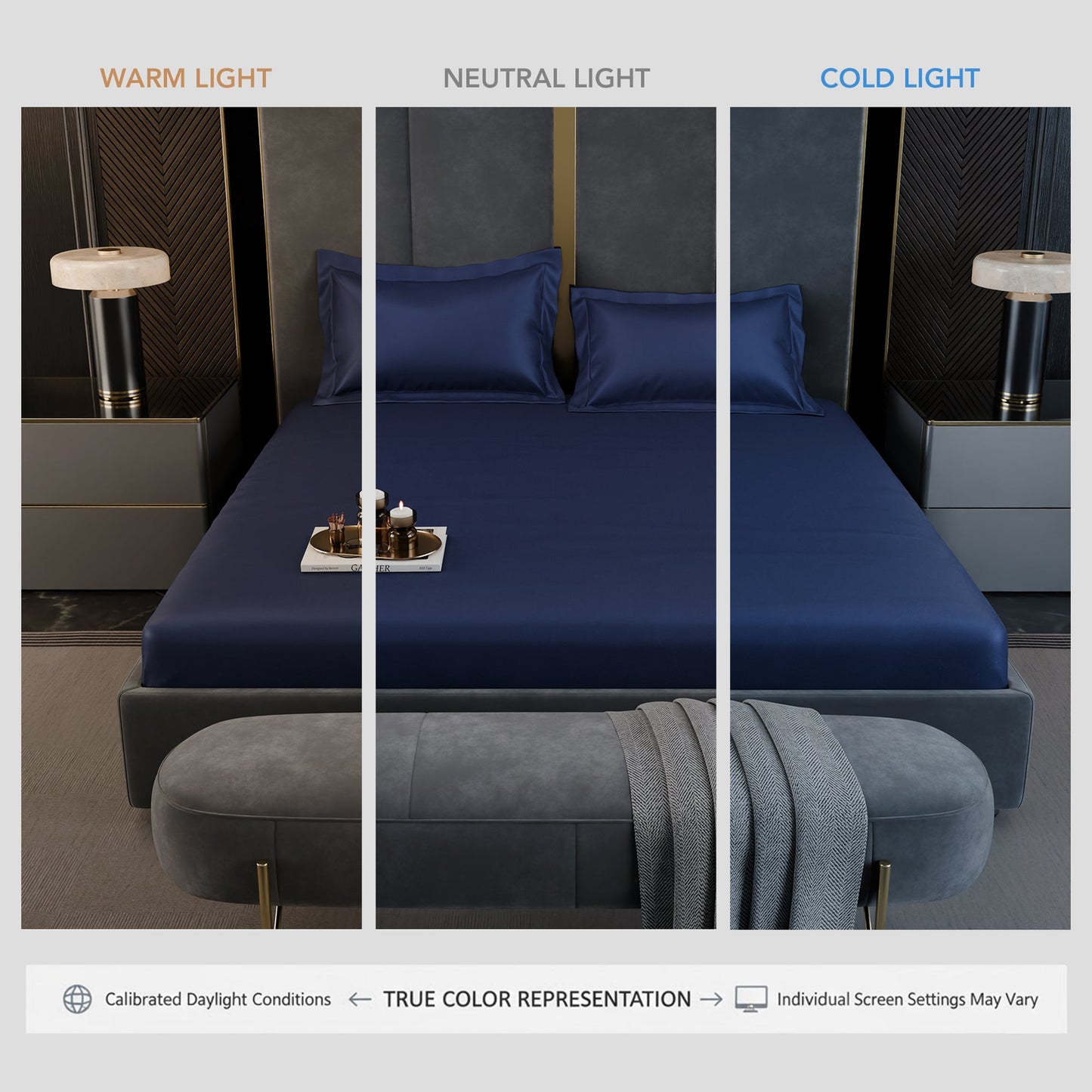 Sapphire Night Luxstre Cotton Fitted Sheet Set
