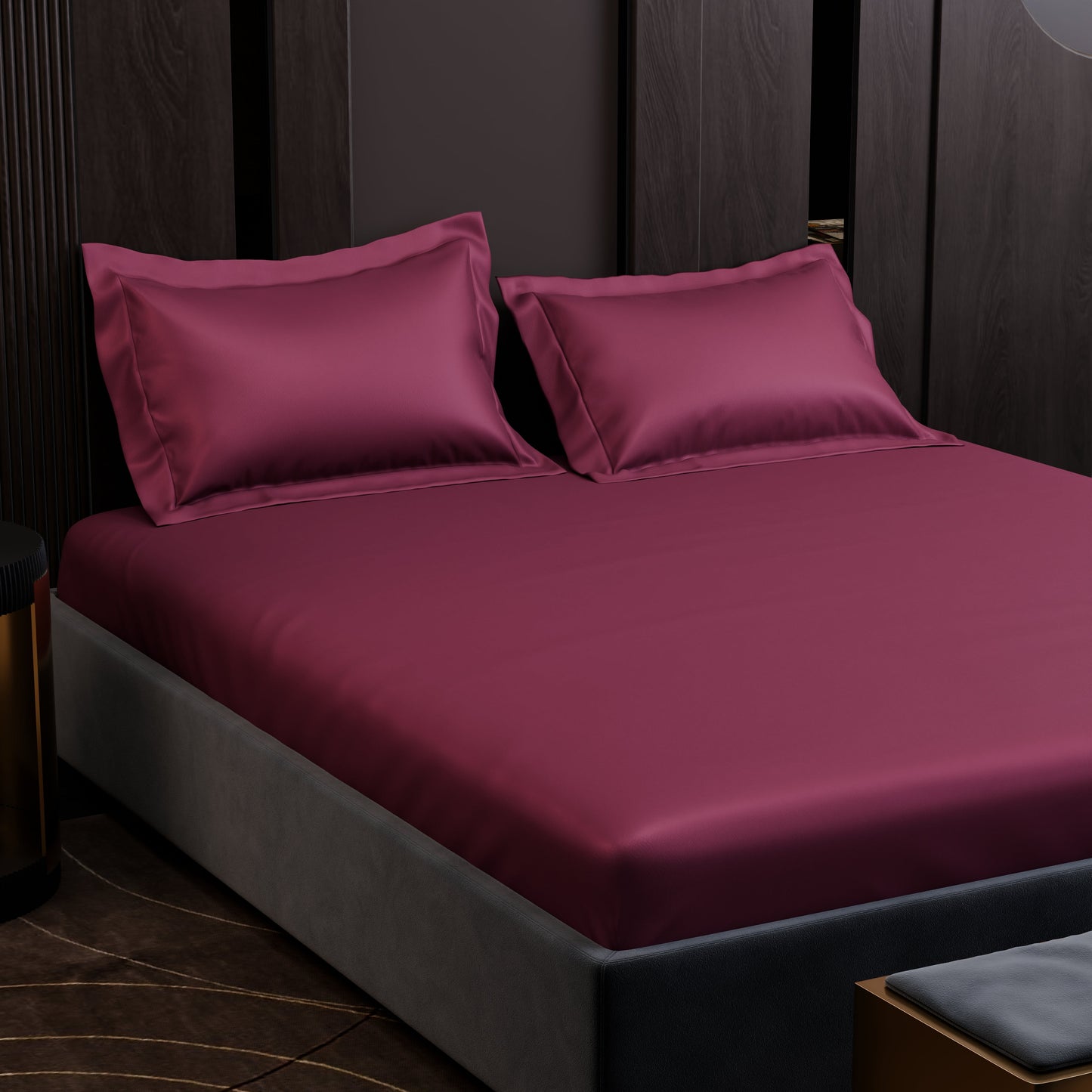 Cherry Crimson Luxstre Cotton Fitted Sheet Set