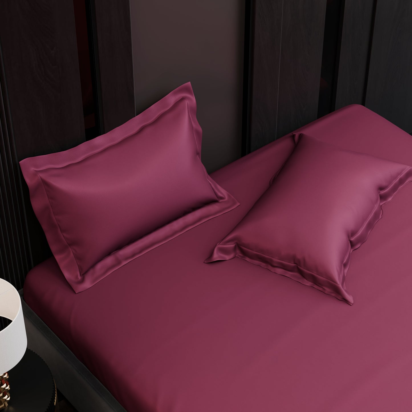 Cherry Crimson Luxstre Cotton Fitted Sheet Set
