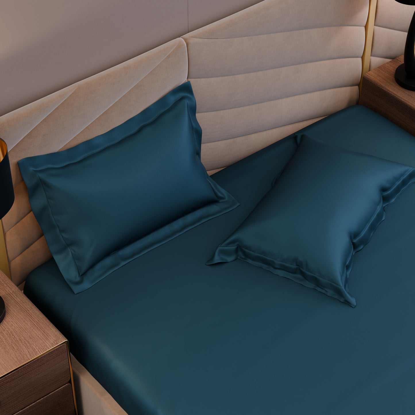 Ocean Azure Luxstre Cotton Fitted Sheet Set