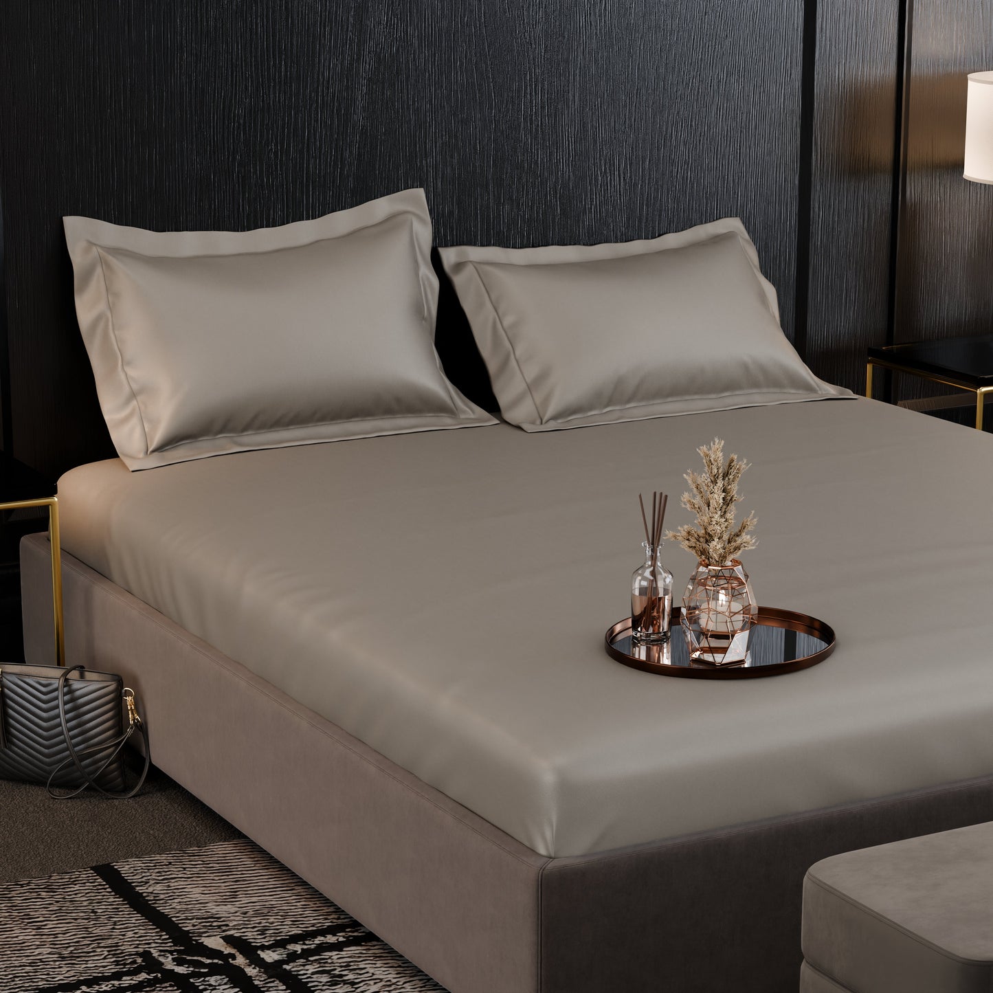 Dune Dusk Luxstre Cotton Fitted Sheet Set