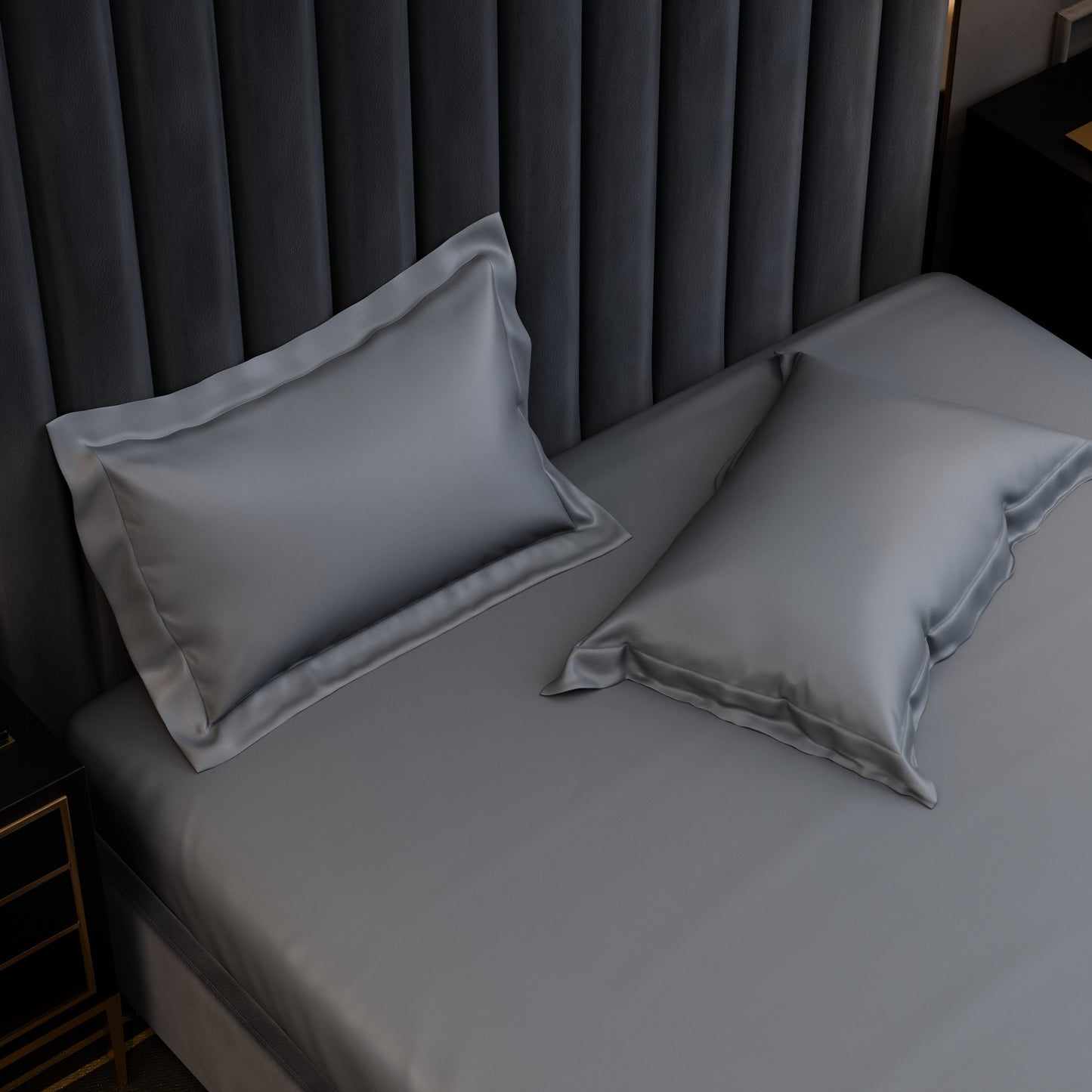 Storm Grey Luxstre Cotton Fitted Sheet Set