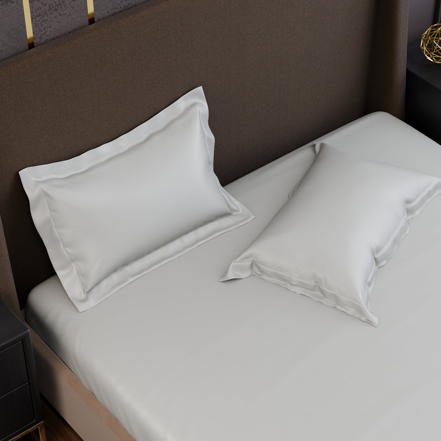 Frosted Ivory Luxstre Cotton Fitted Sheet Set
