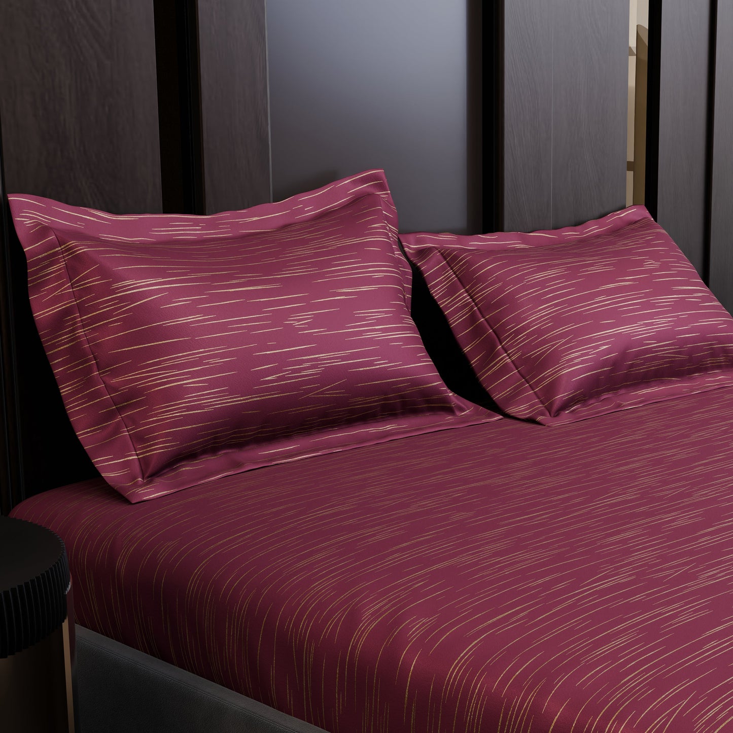 Crimson Radiance  Luxstre Cotton Fitted Sheet Set