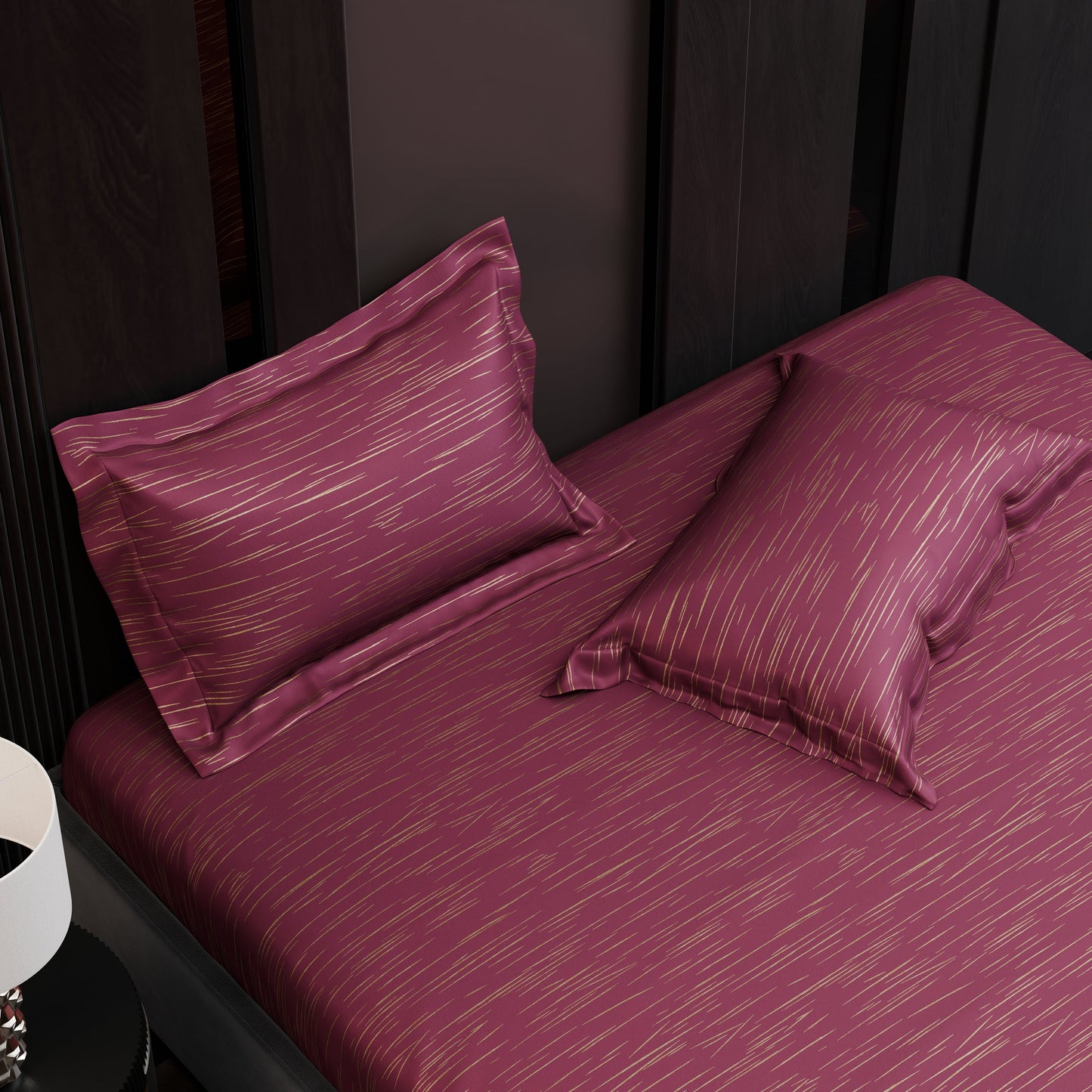 Crimson Radiance  Luxstre Cotton Fitted Sheet Set