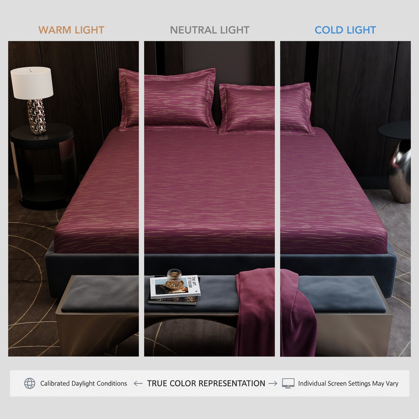 Crimson Radiance  Luxstre Cotton Fitted Sheet Set