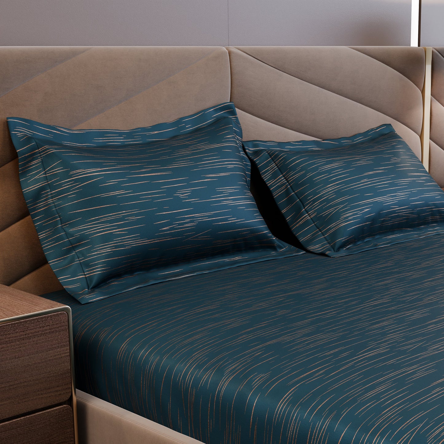 Azzure Dazzle  Luxstre Cotton Fitted Sheet Set
