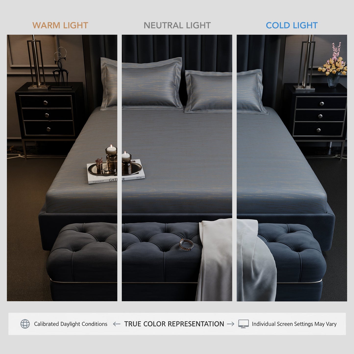 Golden Dusk  Luxstre Cotton Fitted Sheet Set