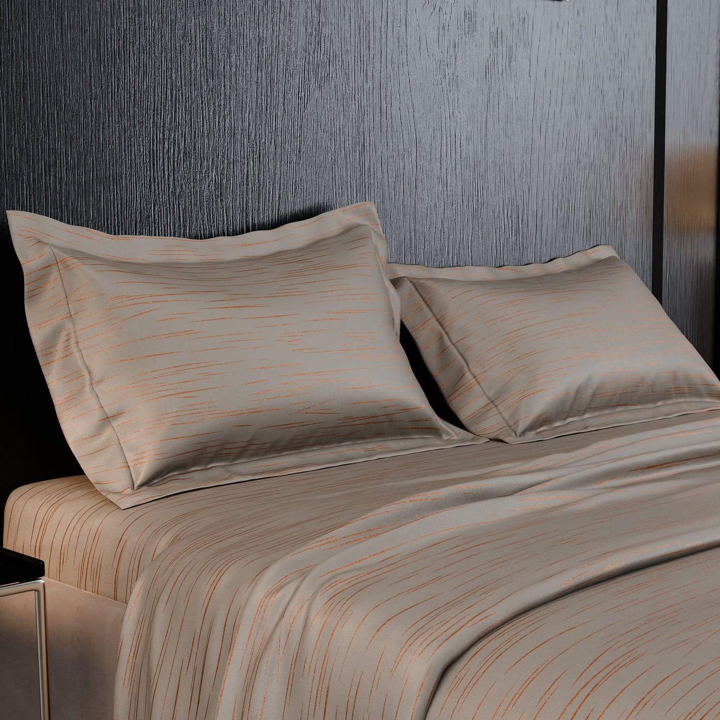 Sandstone Glow  Luxstre Cotton Bedsheet Set