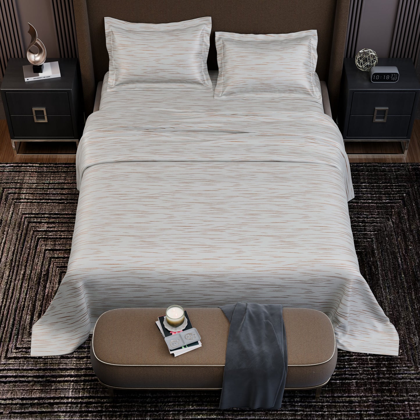 Ivory Rosé  Luxstre Cotton Bedsheet Set