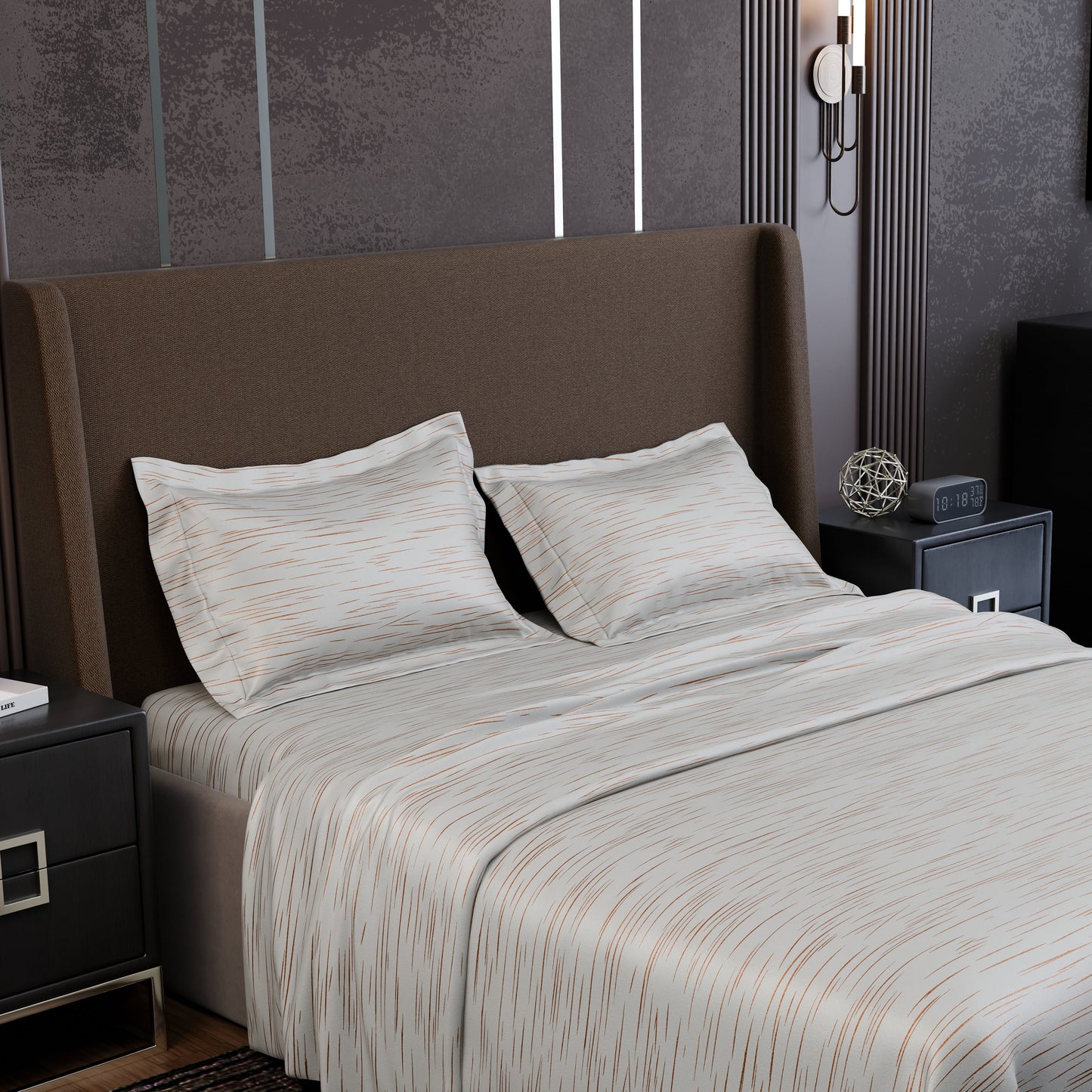 Ivory Rosé  Luxstre Cotton Bedsheet Set