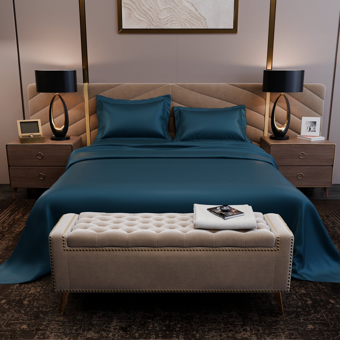 Ocean Azure Luxstre Cotton Bed Sheet Set