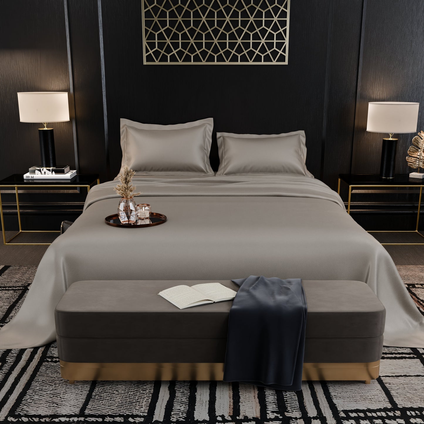 Dune Dusk Luxstre Cotton Bed Sheet Set