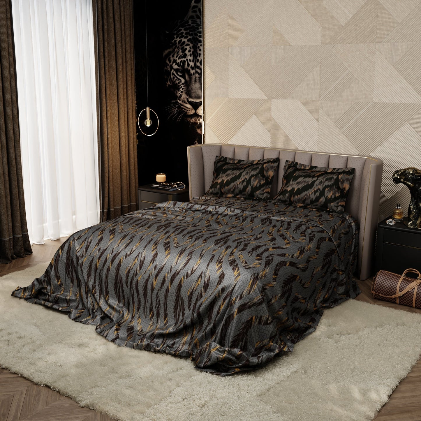 Moonlit Rustle Enriched Cotton Bedsheet Set