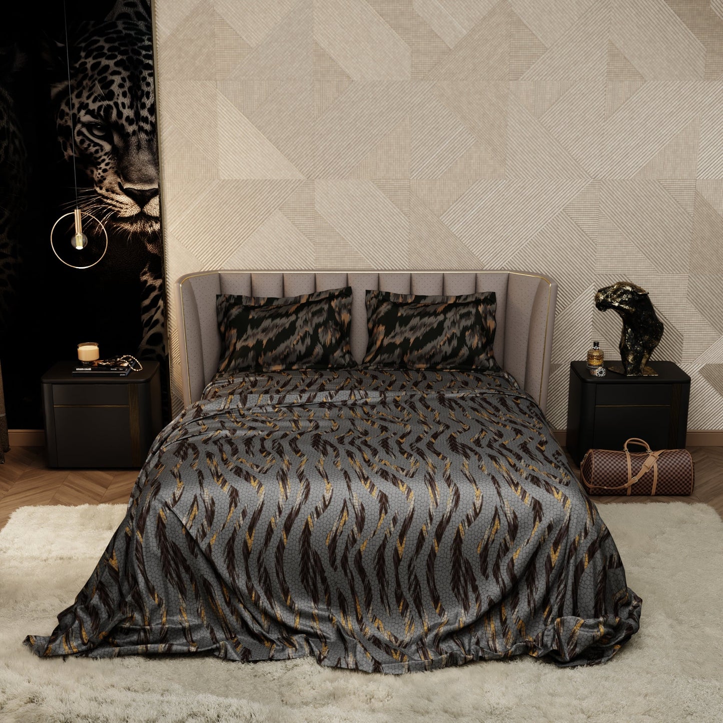 Moonlit Rustle Enriched Cotton Bedsheet Set