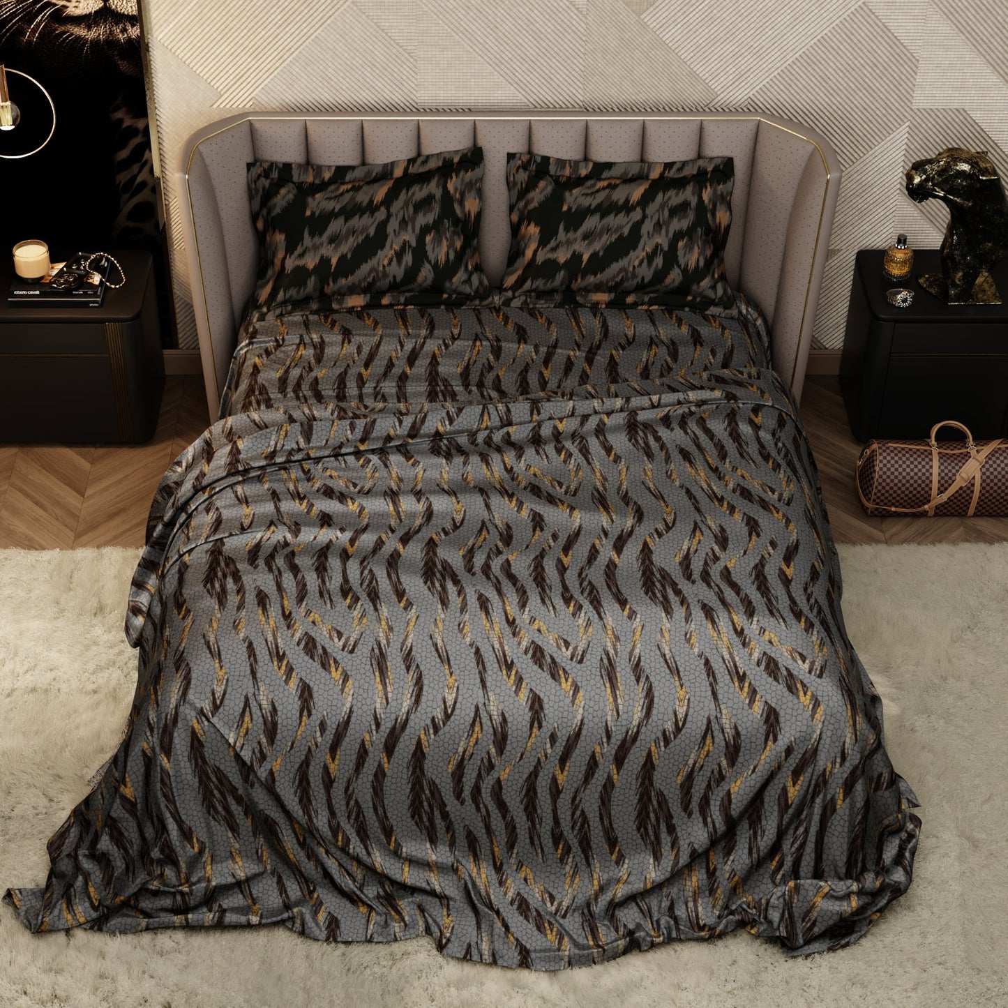 Moonlit Rustle Enriched Cotton Bedsheet Set