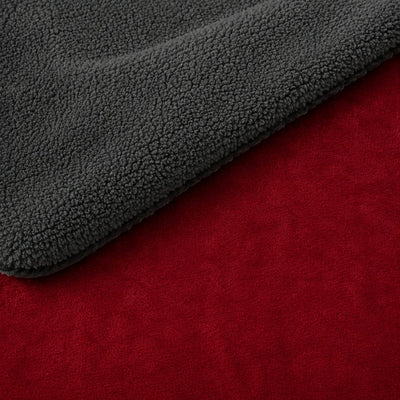 Sherpa Milano King Size Reversible 2 in 1 Blanket - Mehroon