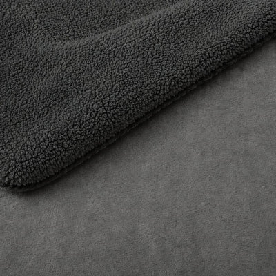 Sherpa Milano King Size Reversible 2 in 1 Blanket -Dark grey