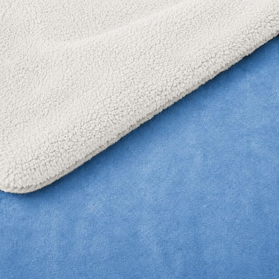 Sherpa Milano King Size Reversible 2 in 1 Blanket -Sky blue