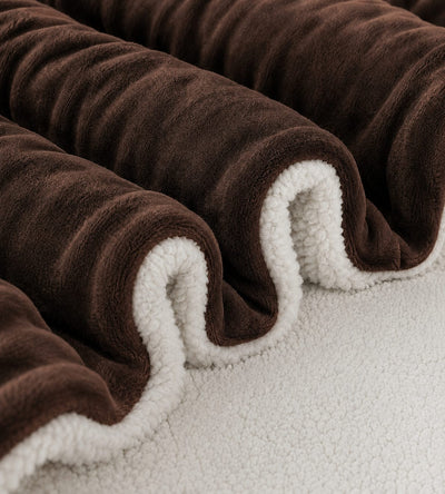 Sherpa Milano King Size Reversible 2 in 1 Blanket - Brown