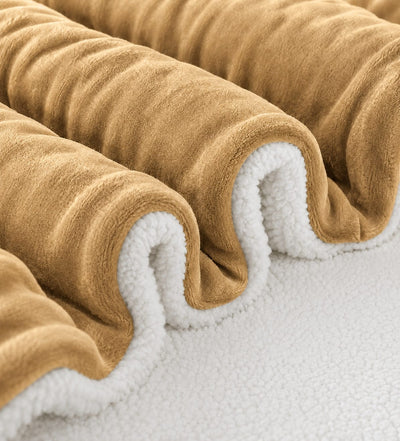 Sherpa Milano King Size Reversible 2 in 1 Blanket - yellow