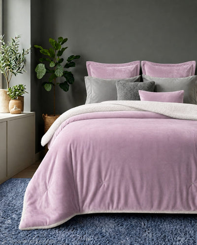 Sherpa Milano King Size Reversible 2 in 1 Blanket - Pink
